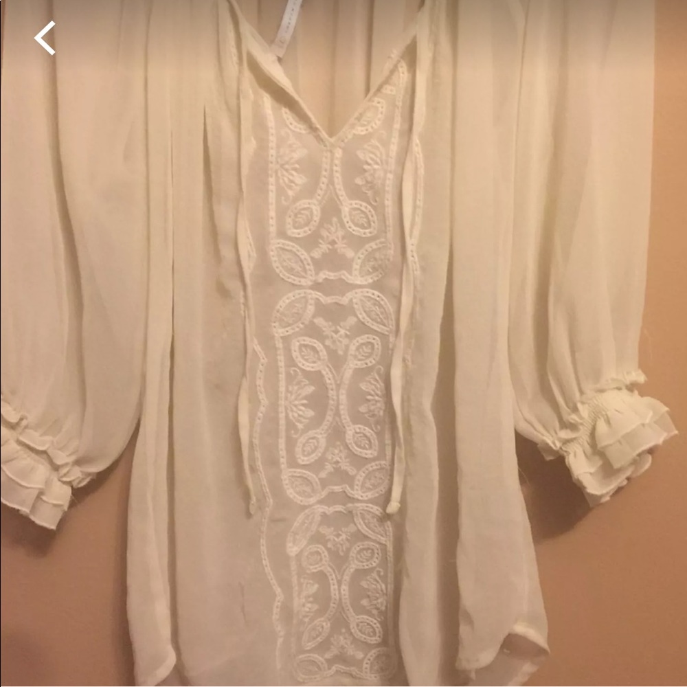 Cream long sleeve women’s blouse